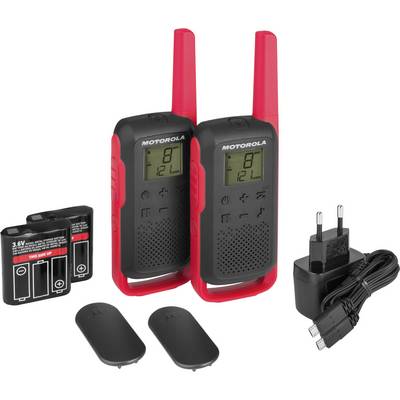 MOTOROLA SOLUTIONS - Motorola Talkabout T62 - Tragbar - Zwei-Wege Funkgerät - PMR - 446 MHz - 16 Kanäle - Schwarz, Rot (-5