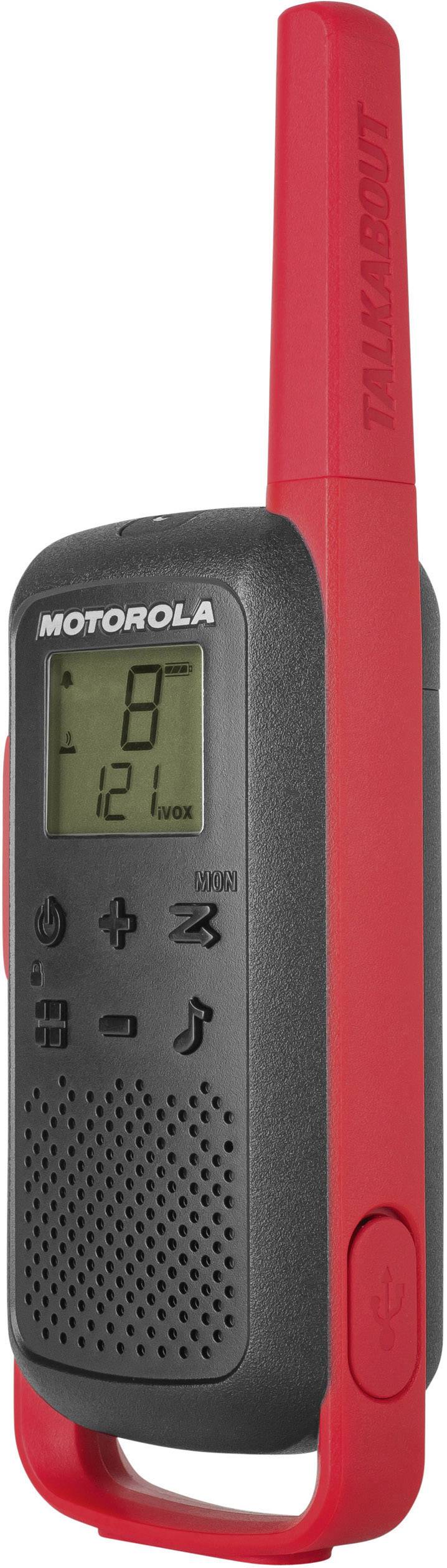 MOTOROLA SOLUTIONS - Motorola Talkabout T62 - Tragbar - Zwei-Wege Funkgerät - PMR - 446 MHz - 16 Kanäle - Schwarz, Rot (-8