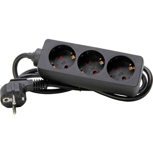 Kopp 128615005 Steckdosenleiste 3fach Schwarz (matt) Schutzkontakt 1 St.