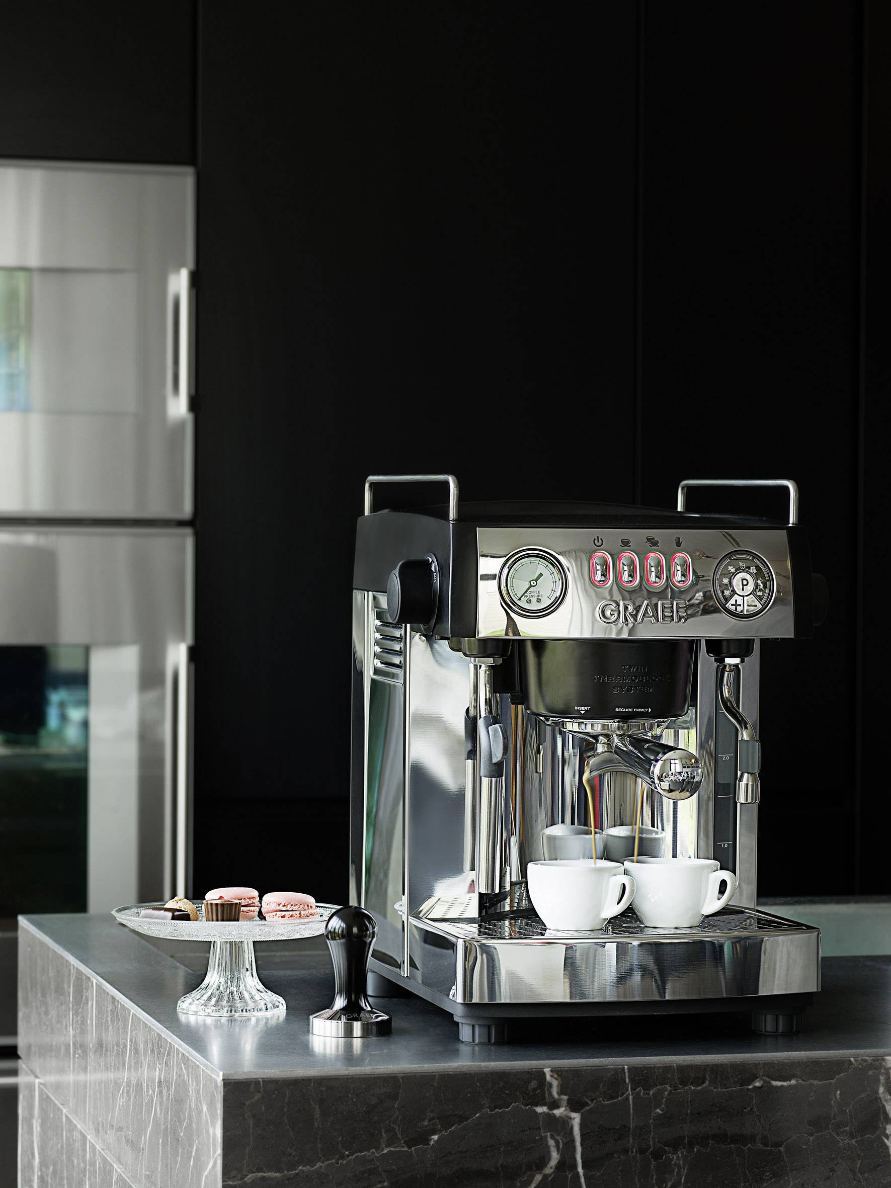 Graef ES902EU Espressomaschine mit Siebträger Edelstahl, Schwarz 2515 W mit Milchaufschäumdüse-3