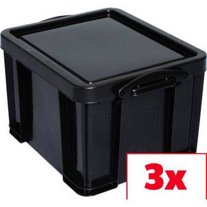 Really Useful Box Aufbewahrungsbox 35bk Schwarz Transparent 35 L B X H X T 480 X 310 X 390 Mm 3 St Kaufen