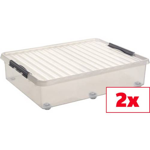 Thumbnail - Helit Aufbewahrungsbox Sunware Q-line Transparent 60 l (B x H x T) 500 x 200 x 800 mm 2 St.