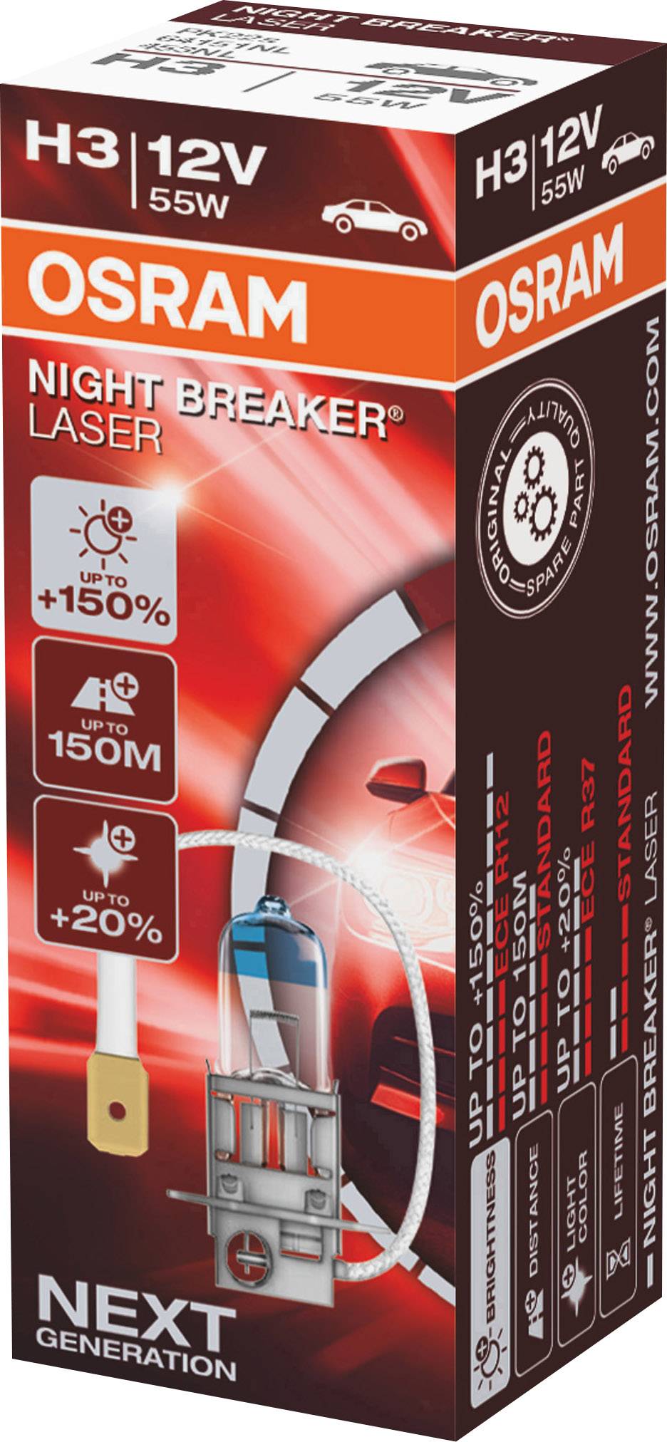 OSRAM 64151NL Halogen Leuchtmittel Night Breaker® Laser Next Generation H3 55 W 12 V-2