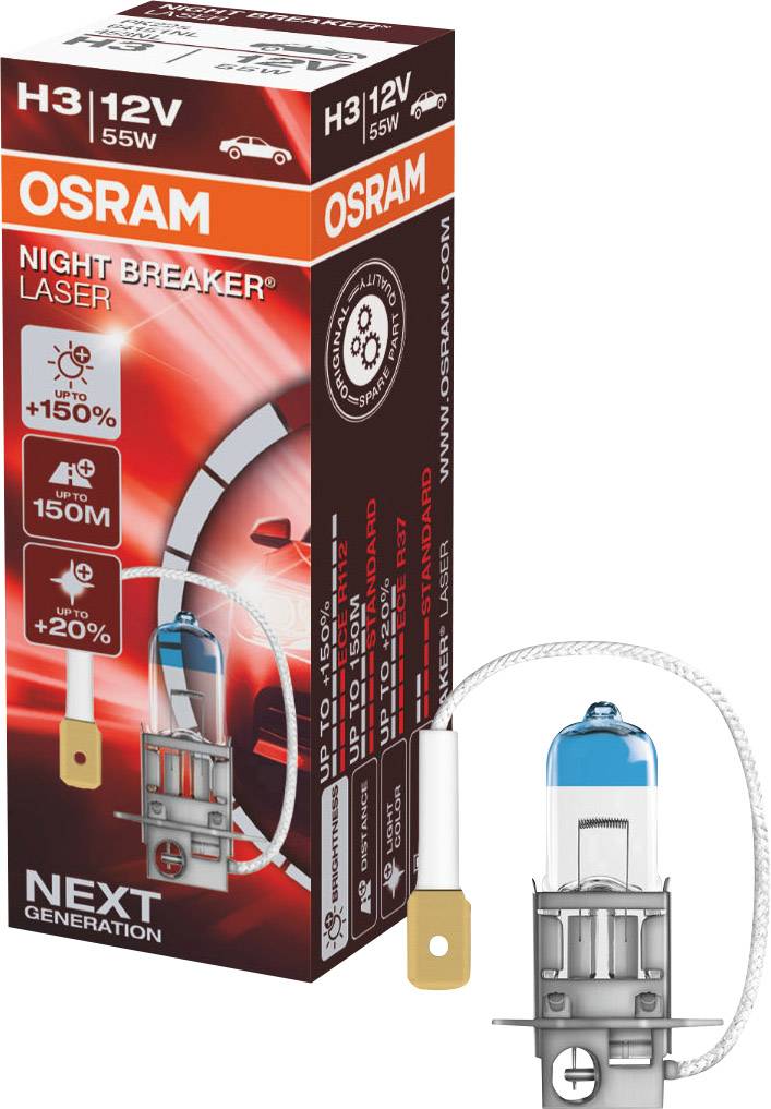 OSRAM 64151NL Halogen Leuchtmittel Night Breaker® Laser Next Generation H3 55 W 12 V-3