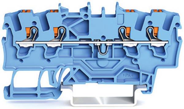 WAGO 2201-1404 Durchgangsklemme 4.20 mm Push-In-Klemme  Blau 100 St.