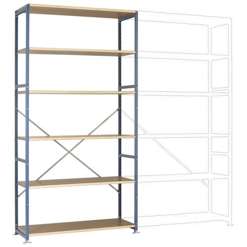 Thumbnail - Manuflex RP1328.7035 Fachbodenregal-Grundmodul 140 kg (B x H x T) 1220 x 2500 x 600 mm Stahl pulverbeschichtet Lichtgrau...