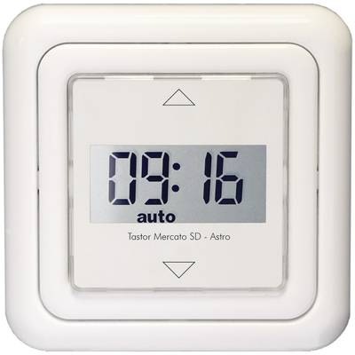 Digitaler Timer mit Anzeige '09:16' und Modus 'auto'. Gerät von Tastor Mercato SD - Astro. Entworfen zur Steuerung von elektrischen Geräten.