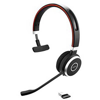 Jabra Evolve 65 UC Telefon On Ear Headset Bluetooth®, kabelgebunden Mono Schwarz, Silber Noise Cancelling Batterieladean