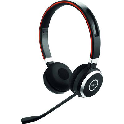 Jabra Evolve 65 UC Telefon  On Ear Headset Bluetooth®, kabelgebunden Stereo Schwarz, Silber Noise Cancelling Batterielad