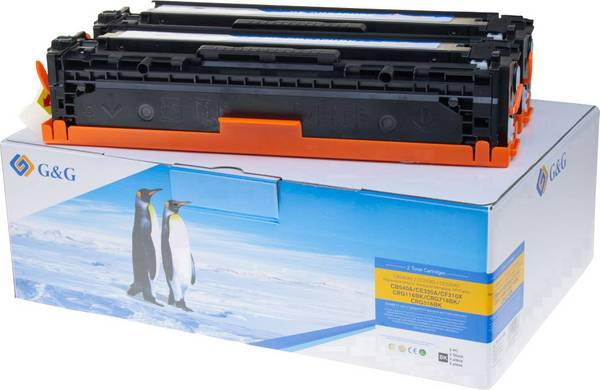 G&G Toner ersetzt HP 125A, 128A, CB540A, CE320A Kompatibel 2er-Pack Schwarz 2200 Seiten NT-PH540UBK-2 14992