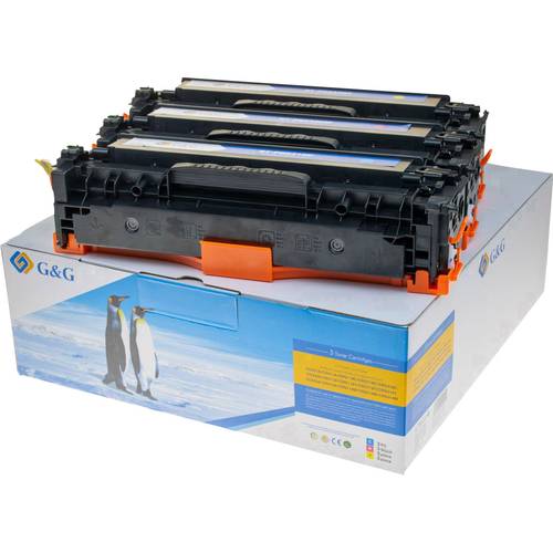 G&G Toner ersetzt HP 125A, 128A, CF373AM, CF371AM Kompatibel Kombi-Pack Cyan, Magenta, Gelb 1400 Seiten 14993
