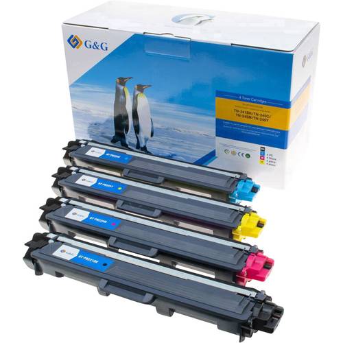 G&G Toner ersetzt Brother TN-241BK, TN-245C, TN-245M, TN-245Y Kompatibel Kombi-Pack Schwarz, Magenta, Cyan, Gelb 2500 Se...