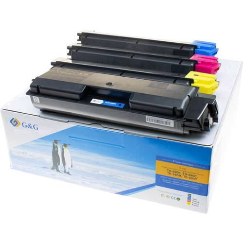 G&G Toner ersetzt Kyocera TK-590K, TK-590C, TK-590M, TK-590Y Kompatibel Kombi-Pack Schwarz, Cyan, Magenta, Gelb 7000 Sei...