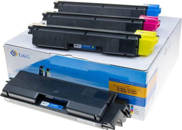 G&G Toner ersetzt Kyocera TK-580K, TK-580C, TK-580M, TK-580Y Kompatibel Kombi-Pack Schwarz, Cyan, Magenta, Gelb 3500 Seiten NT-CKTK580BK|C|M|Y-4 15020