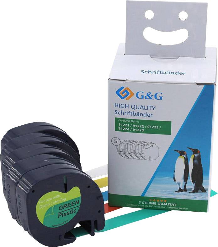 G&G Farbband G&G Dymo 91221-91225       black/Multipack 5-Pack