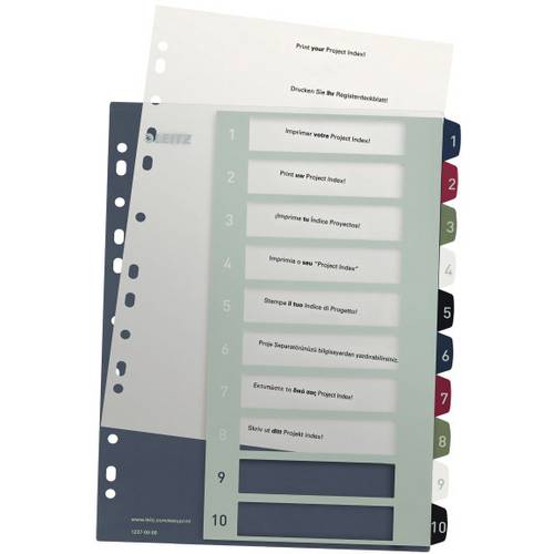 Thumbnail - Leitz 1237 Style Register DIN A4 1-10 Polypropylen Mehrfarbig 10 Registerblätter extrabreit, PC-beschriftbar 1237-00-00