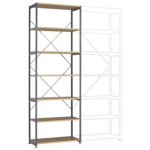 Thumbnail - Manuflex RP1608.5007 Fachbodenregal-Grundmodul 100 kg (B x H x T) 970 x 3000 x 600 mm Stahl pulverbeschichtet Brillant-B...
