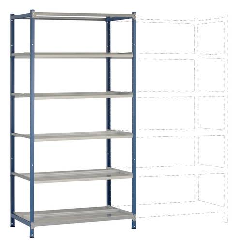 Manuflex RA2591.5007 Lagerregal-Grundmodul (B x H x T) 900 x 1900 x 600 mm Brillant-Blau, Verzinkt