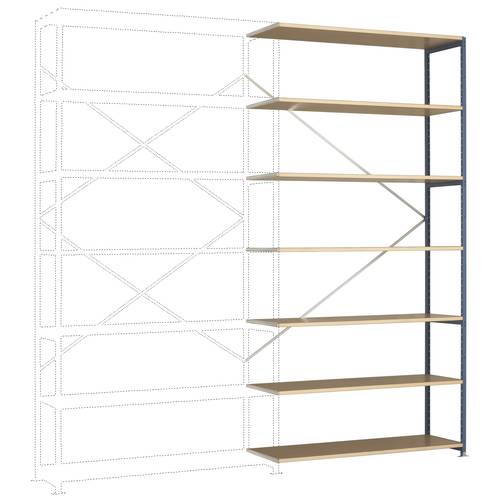 Thumbnail - Manuflex RP1742.6011 Fachbodenregal-Anbaumodul 100 kg (B x H x T) 1470 x 3000 x 500 mm Stahl pulverbeschichtet Resedagrü...
