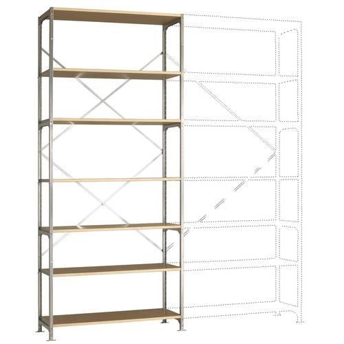 Manuflex RB2235 Fachbodenregal-Grundmodul 100 kg (B x H x T) 1220 x 3000 x 400 mm Stahl verzinkt Verzinkt Holzboden