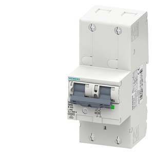 Ein zweipoliger Siemens-Leitungsschutzschalter, der zur Absicherung und Kontrolle elektrischer Schaltkreise dient.