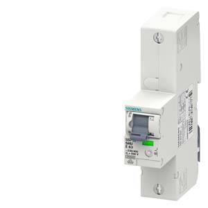 Ein weißer Siemens-Überspannungsschutz mit grünem Schalter, geeignet für den Einsatz in elektrischen Verteilern zur Gerätesicherung.