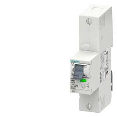Ein Stromkreis-Schutzschalter von Siemens, Modell 5SY62, mit gekennzeichnetem Schalter und grüner Statusanzeige, geeignet für die Montage in Schaltschränken.