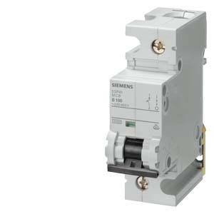 Ein grauer Leistungsschalter von Siemens, Modell 5SL6, 1-polig. Er dient zum Schutz elektrischer Schaltkreise vor Überlastungen.
