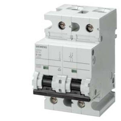 Ein zweipoliger Sicherungsautomat von Siemens, Modell 5SJ4210, abgebildet im Profil.