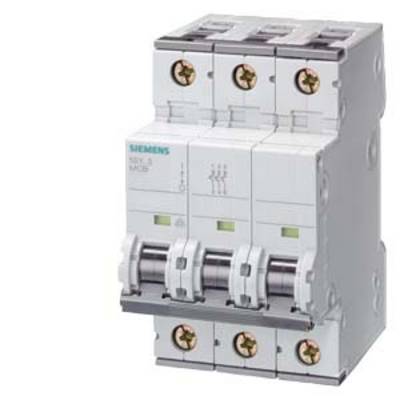 Ein dreipoliger Leitungsschutzschalter von Siemens, Serie 5SY. Verwendet zum Schutz von elektrischen Stromkreisen vor Überlast und Kurzschluss.