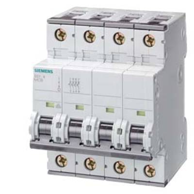 Ein vierpoliger Schutzschalter von Siemens, Modell 5SL1, ausgelegt für die elektrische Sicherheit von Schaltkreisen.