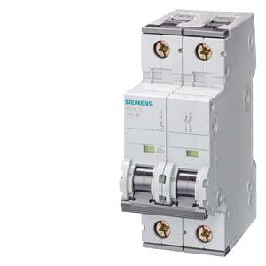 Ein Siemens-Sicherungsschalter mit zwei Schaltern, geeignet für den elektrischen Schutz in Gebäuden.