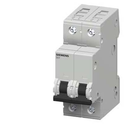 Ein elektrischer Leistungsschalter von Siemens, Modell 5SY, abgebildet in grauer Farbe, dient zum Schutz elektrischer Schaltkreise.