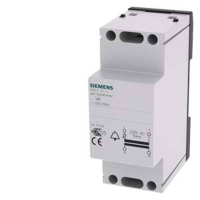 Ein elektrischer Transformator mit der Aufschrift 'SIEMENS', gekennzeichnet durch CE- und VDE-Symbole, geeignet für 230V/24V AC Betrieb.