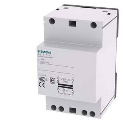 Ein weißer elektronischer Schalter von Siemens mit der Aufschrift 'AC 230V' und mehreren technischen Symbolen auf der Vorderseite.