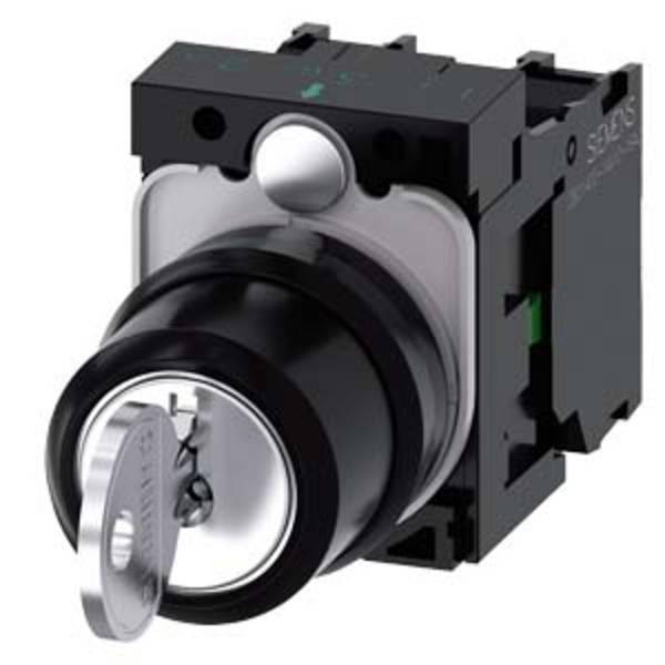 Siemens 3SU11004BL111NA0 3SU1100-4BL11-1NA0 Schlüsselschalter Schaltpositionen 3 1 St. Piece