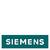 Ein quadratisches Logo mit türkisfarbenem Hintergrund und dem weißen Schriftzug 'SIEMENS'.