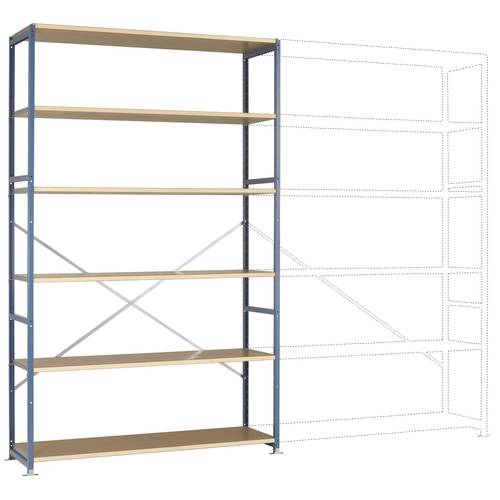 Thumbnail - Manuflex RP1342.6011 Fachbodenregal-Grundmodul 120 kg (B x H x T) 1530 x 2500 x 500 mm Stahl pulverbeschichtet Resedagrü...