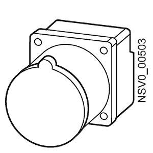 Zeichnung eines rechteckigen Druckschalters mit abgerundeten Ecken, seitlich mit der Aufschrift 'NSVO_00503'.