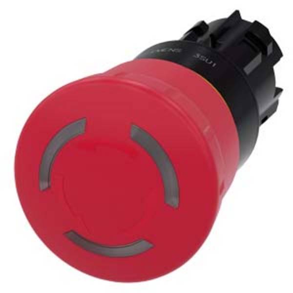Siemens 3SU1001-1HB20-0AA0 Not-Halt-Pilzdrucktaster beleuchtbar IP66, IP67, IP69/IP69K 1 St.