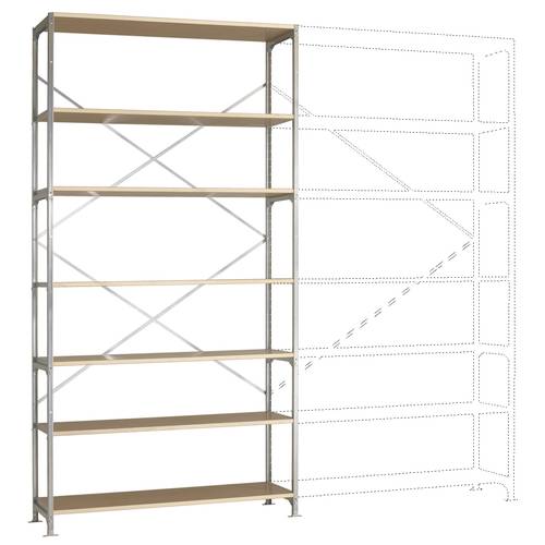 Manuflex RB2623 Fachbodenregal-Grundmodul 120 kg (B x H x T) 1470 x 3000 x 600 mm Stahl verzinkt Verzinkt Holzboden