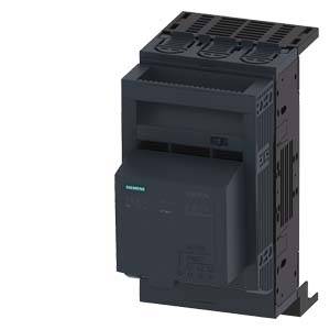 Ein schwarzer elektrischer Schutzschalter mit Lüftungsöffnungen oben und einem großen Bedienfeld in der Mitte.