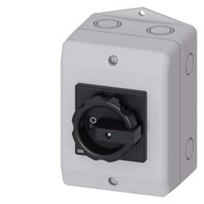 Ein grauer elektrischer Schalter mit einem schwarzen Drehknopf, an einer rechteckigen Box montiert, zur Steuerung elektrischer Geräte.