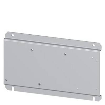 Metallplatte mit Befestigungslöchern an den Ecken. Oberflächen sind glatt, rechteckige Form. Verwendet zur Befestigung oder als Schutzelement.