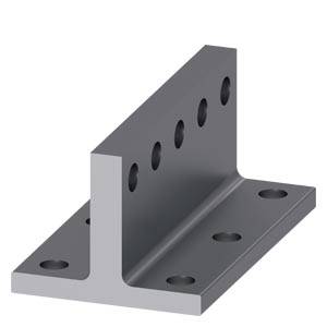 L-förmiger Metallwinkel mit mehreren Schraubenlöchern, meist zur Befestigung in Konstruktionen verwendet.