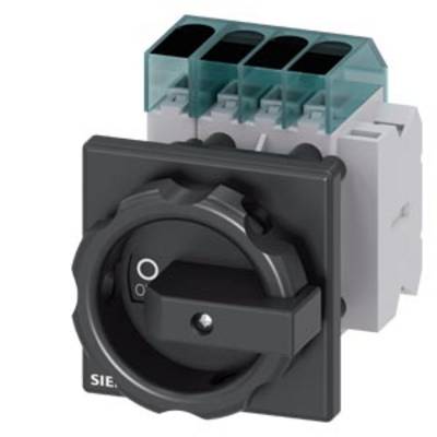 Ein schwarzer Drehschalter mit den Positionen '0' und '1'. Der Schalter ist mit einer elektrischen Klemmleiste verbunden.