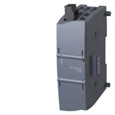 Ein graues Industrie-Kommunikationsmodul mit der Aufschrift 'CP 1243-7 LTE' und Antenne, verwendet zur Übertragung von Steuerungsdaten.