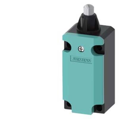 Ein rechteckiger elektrischer Schalter mit einem grünen Gehäuse und einem schwarzen Knopf oben, gekennzeichnet mit 'Siemens'.