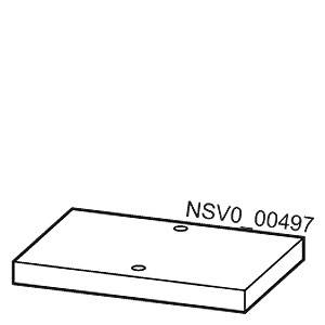 Rechteckige Platte mit zwei Löchern und der Aufschrift 'NSVO 00497' in der oberen rechten Ecke.