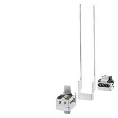Zwei elektronische Steckverbinder mit unterschiedlichen Bauformen und ein Metallhalter sind auf weißem Hintergrund abgebildet.